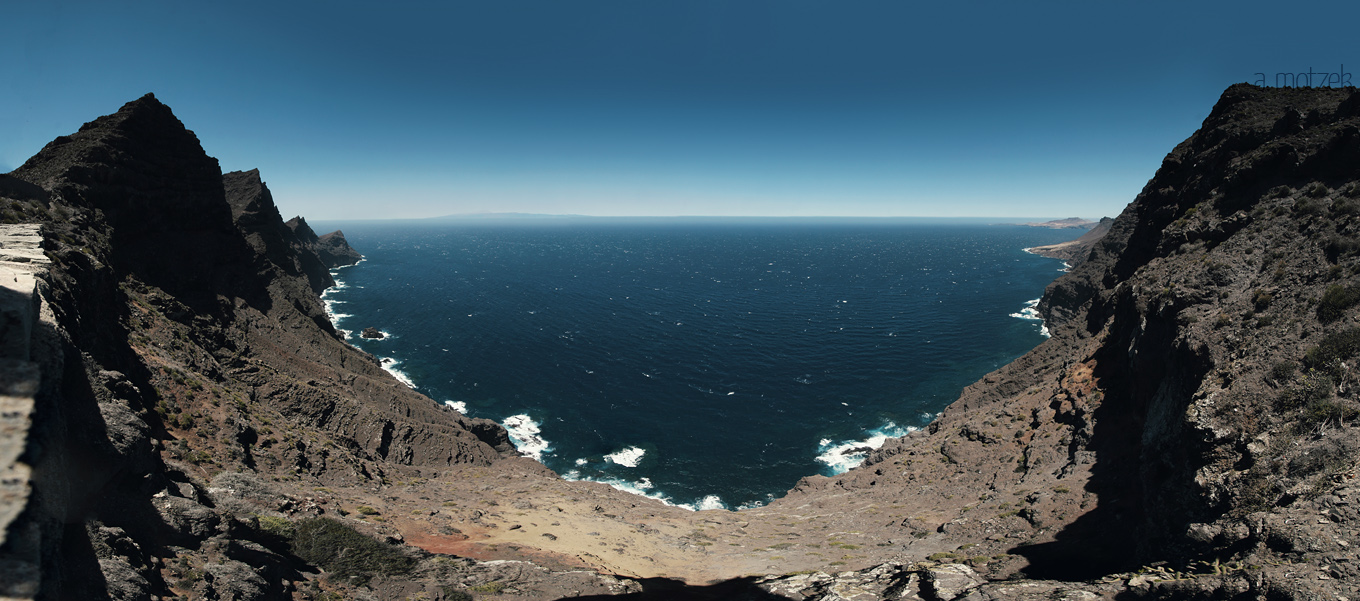 Foto von Gran Canaria Steilküste Panorama Blau